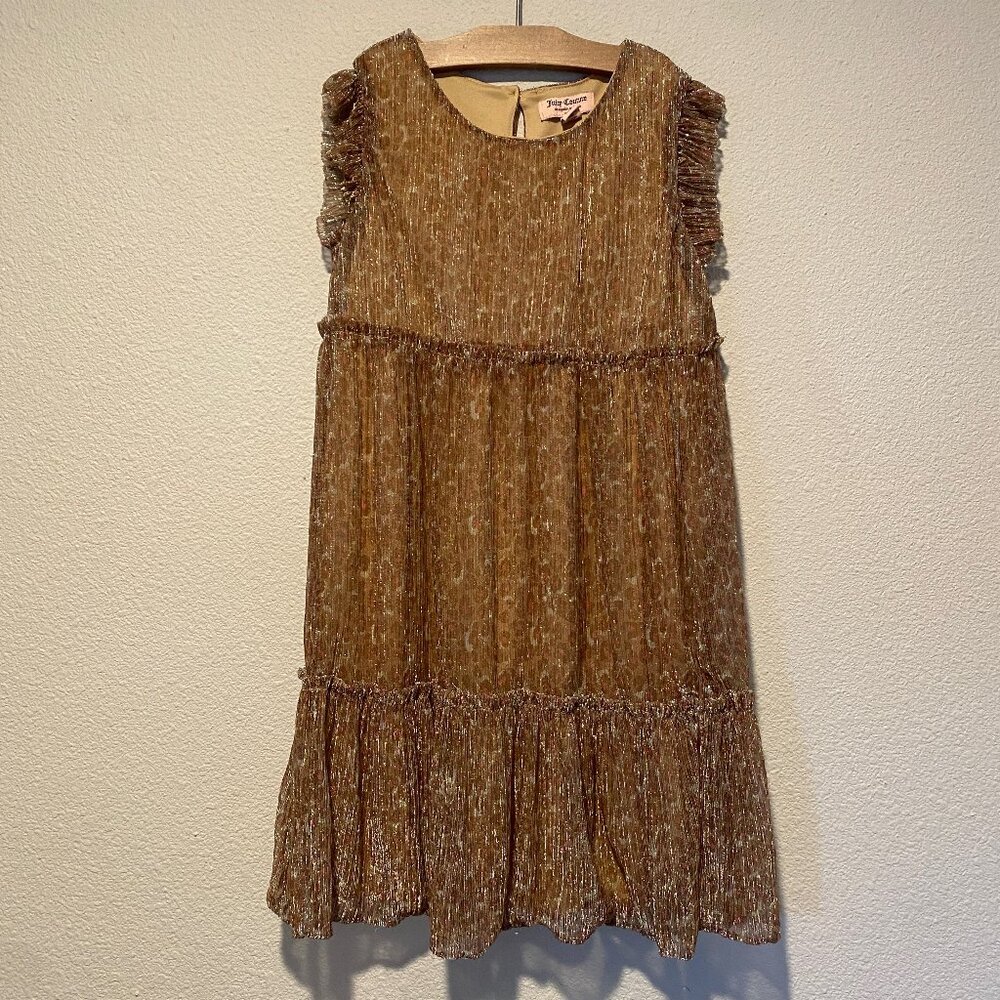 Juicy Couture Girls Leopard Print Babydoll Dress‎ Medium 8-10 Ruffle
